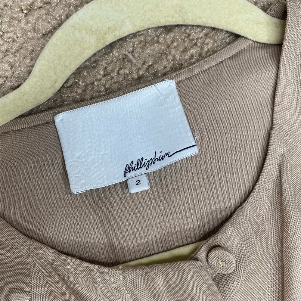 3.1 Phillip Lim Tan Sleeveless Linen Belted Twill Shirt Dress - Size 2 - Picture 4 of 11